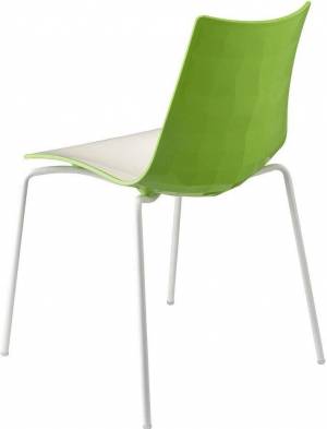 Стул пластиковый Zebra Bicolore 4 legs белый, зеленый 550х520х830 мм