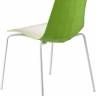 Стул пластиковый Zebra Bicolore 4 legs белый, зеленый 550х520х830 мм