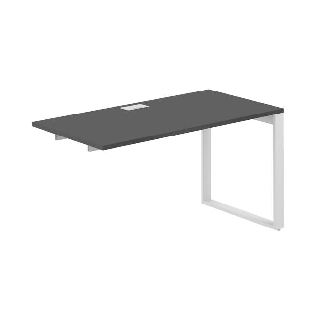 AG.181.AN.L.72.WH / Секция рабочей станции 1200х600х750 / профиль О-образный: 70х20 белый; лючок: серебро; столешница: антрацит