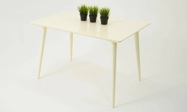 Стол Монте 120 слоновая кость со стульями Франк слоновая кость велюр бежевый