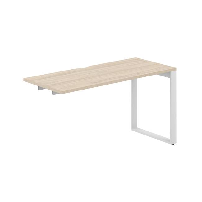 AG.182.AR.V.72.WH / Секция рабочей станции 1400х600х750 / профиль О-образный: 70х20 белый; столешница с вырезом; столешница: акация равелло