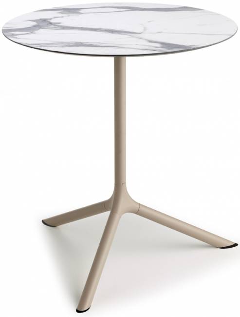 Стол ламинированный обеденный Tripe Maxi тортора, белый мрамор Каррара Ø800х740 мм Стол ламинированный обеденный Tripe Maxi тортора, белый мрамор Каррара Ø800х740 мм