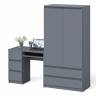 Стол компьютерный с тремя ящиками слева и шкаф-комод МШ900 три ящика и две двери Мори цвет графит