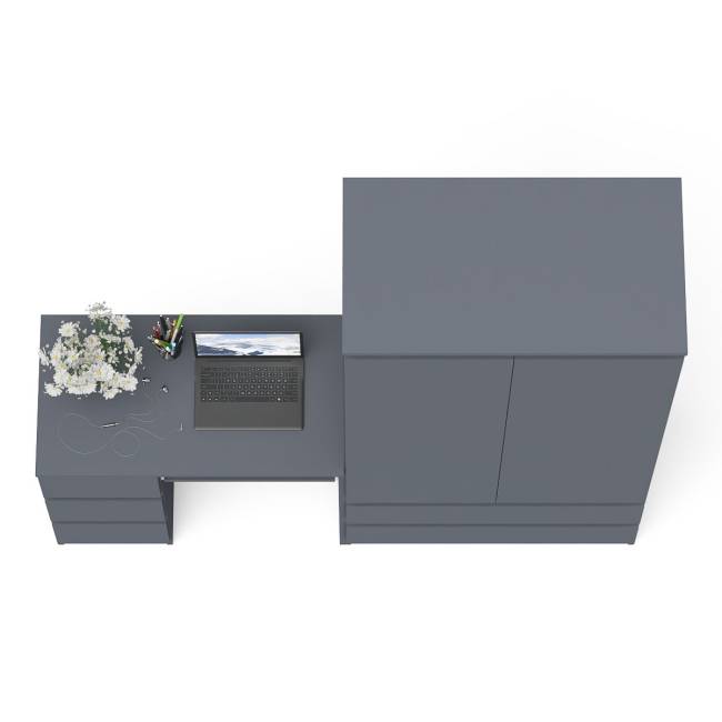 Стол компьютерный с тремя ящиками слева и шкаф-комод МШ900 три ящика и две двери Мори цвет графит