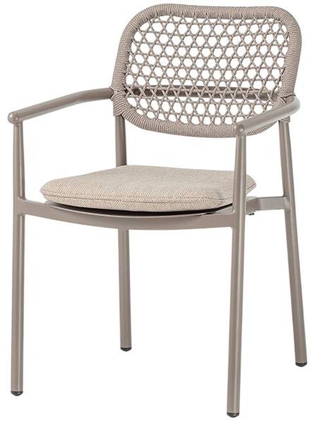 Кресло плетеное с подушкой Berlin тортора, кленовый, песочный 560х600х850 мм