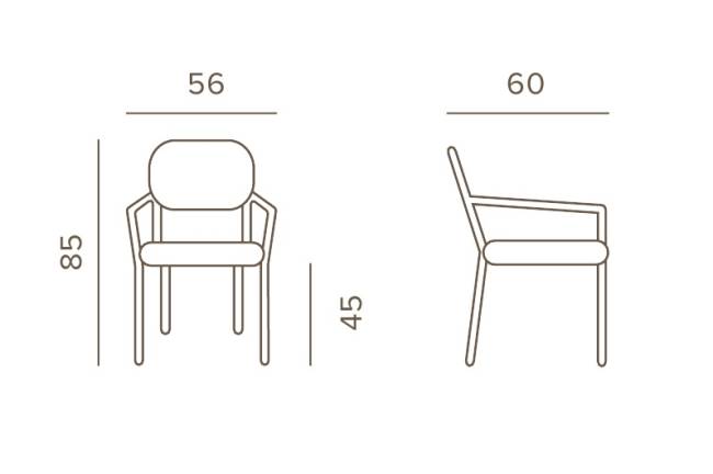 Кресло плетеное с подушкой Berlin тортора, кленовый, песочный 560х600х850 мм