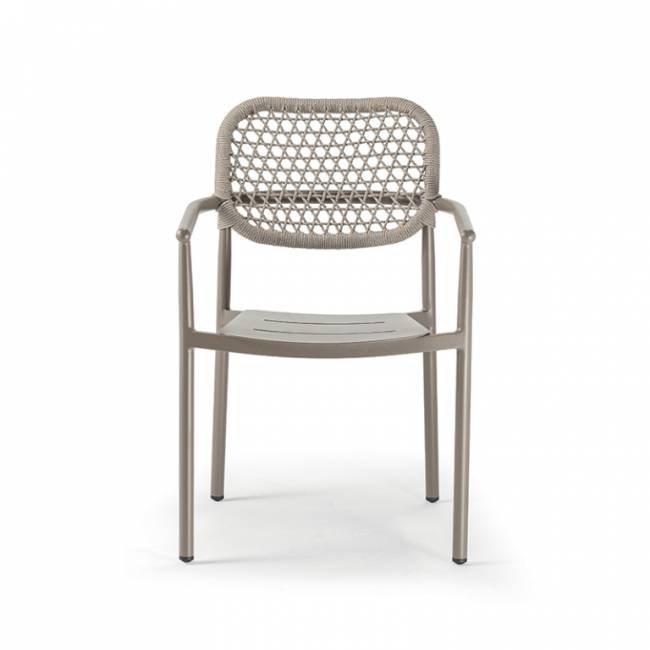 Кресло плетеное с подушкой Berlin тортора, кленовый, песочный 560х600х850 мм