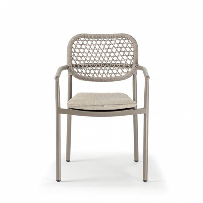 Кресло плетеное с подушкой Berlin тортора, кленовый, песочный 560х600х850 мм