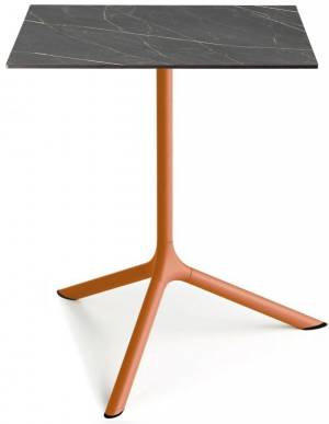 Стол ламинированный обеденный Tripe Maxi терракотовый, черный мрамор Сахара 700х700х740 мм