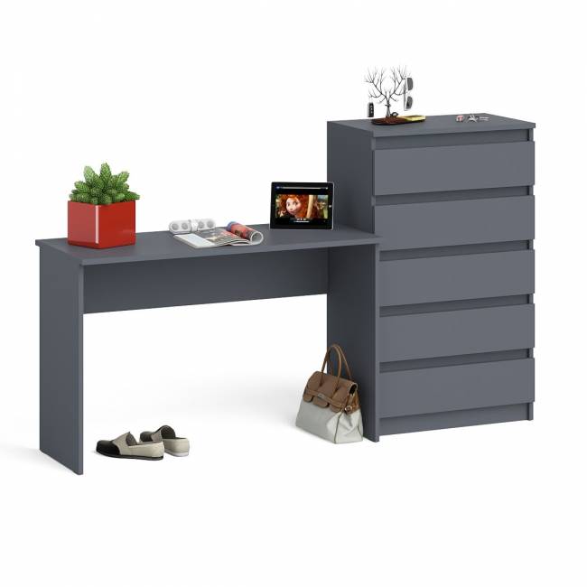 Стол письменный 1200 с комодом 700 5 ящиков Мори цвет графит