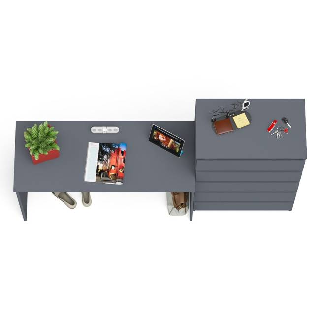 Стол письменный 1200 с комодом 700 5 ящиков Мори цвет графит