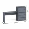 Стол письменный 1200 с комодом 700 5 ящиков Мори цвет графит