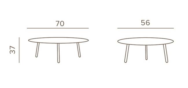 Столик металлический кофейный Island белый 700х560х370 мм