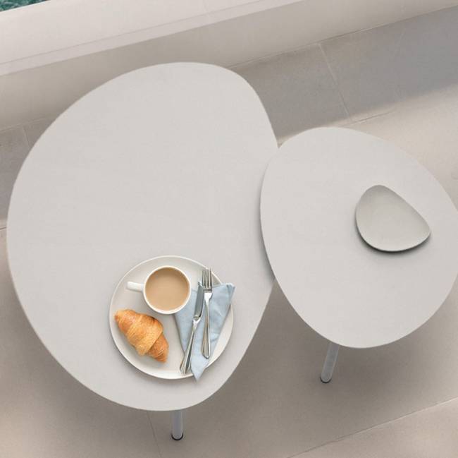 Столик металлический кофейный Island белый 700х560х370 мм