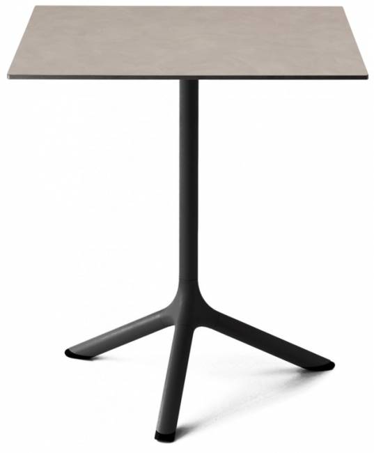 Стол ламинированный обеденный Tripe черный, тортора шпатель 600х600х740 мм