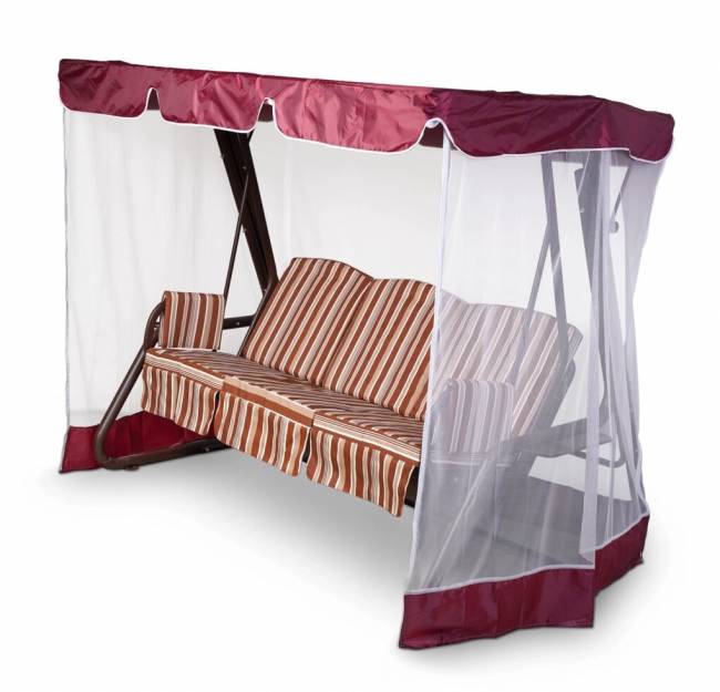 Тент-крыша + москитная сетка Дефа Люси Премиум 244х134х185, бордовый