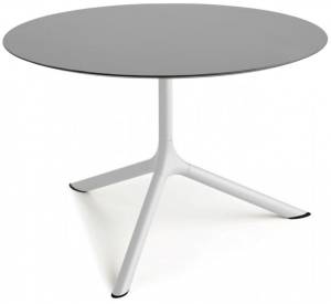 Столик ламинированный кофейный Tripe Maxi белый, светло-серый Ø800х510 мм