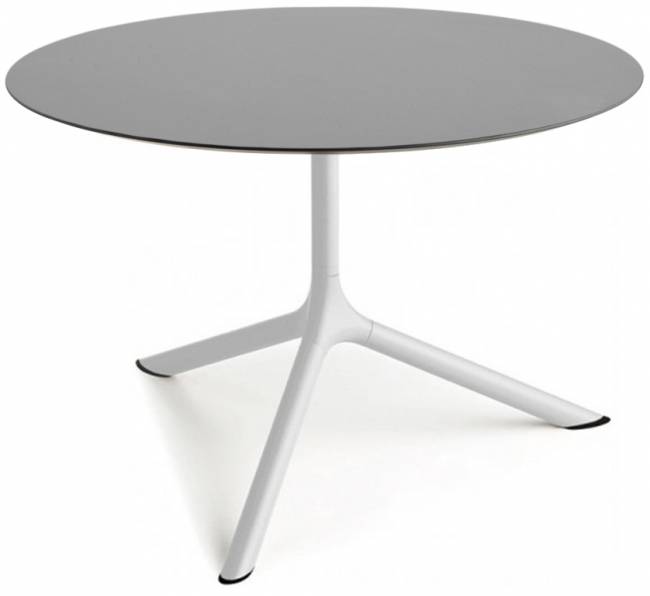Столик ламинированный кофейный Tripe Maxi белый, светло-серый Ø800х510 мм