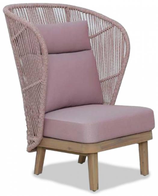 Лаунж-кресло плетеное с высокой спинкой Mali натуральный, бордовый 791х775х1170 мм