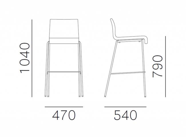 Стул барный с мягкой обивкой Kuadra 470х540х1040 мм Стул барный с мягкой обивкой Kuadra 470х540х1040 мм