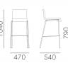 Стул барный с мягкой обивкой Kuadra 470х540х1040 мм Стул барный с мягкой обивкой Kuadra 470х540х1040 мм