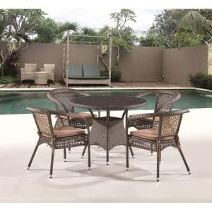 Комплект плетеной мебели Лион-1A T220CT/Y32-W53 Brown (4+1)