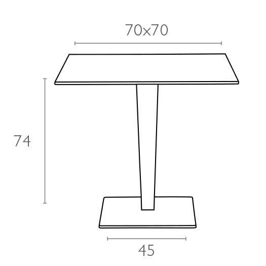 Стол пластиковый плетеный Riva коричневый 700х700х740 мм