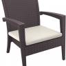 Кресло пластиковое плетеное с подушкой Miami Lounge Armchair коричневый 720х760х890 мм