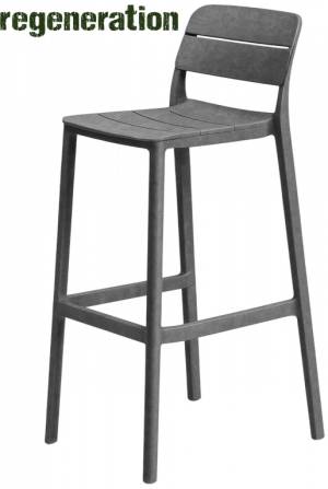Стул пластиковый барный Cassia Stool базальт 490х485х1000 мм
