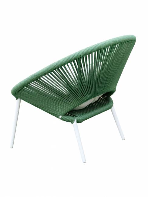 Кресло лаунж плетеное с подушкой Nancy белый, зеленый, бежевый 850х980х850 мм Кресло лаунж плетеное с подушкой Nancy белый, зеленый, бежевый 850х980х850 мм