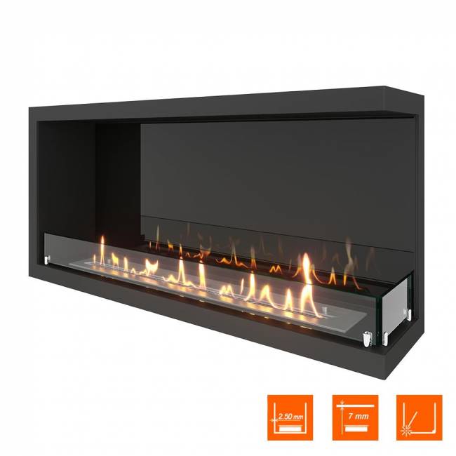 Биокамин угловой SteelHeat Leader 1000 правый (Стекло + Стемалит)