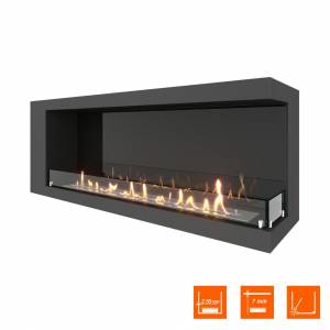 Биокамин угловой SteelHeat LONG 1300 правый (Стекло + Стемалит)