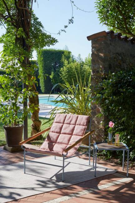 Кресло лаунж металлическое Dress Code Glam Outdoor голубой, розовый 750х860х745 мм