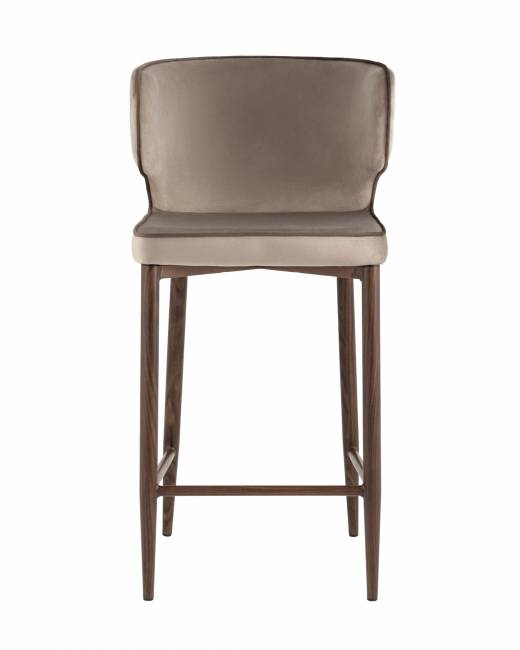 Стул полубарный Матео с кантом велюр шампань ножки дерево