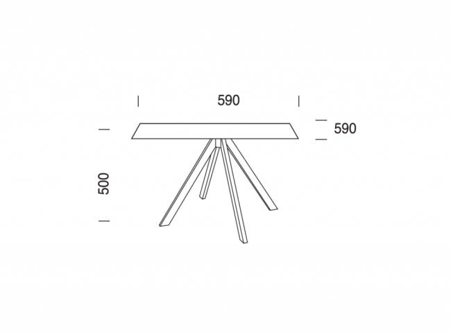 Столик ламинированный журнальный Tower 590х590х500 мм