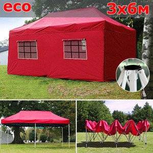 Быстросборный шатер со стенками 3х6м красный