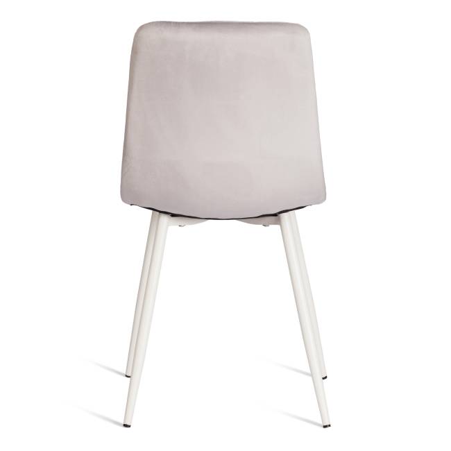 Стул CHILLY (mod. 7094-1) / 1 шт. в упаковке вельвет/металл, 44,5х52,5х86 см, light grey (светло-серый) HLR14 / белый light grey (светло-серый) HLR14 / белый вельвет/металл