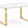 Керамический стол Селена 4 140х80х77 белый мрамор / золото