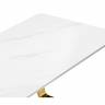 Керамический стол Селена 4 140х80х77 белый мрамор / золото