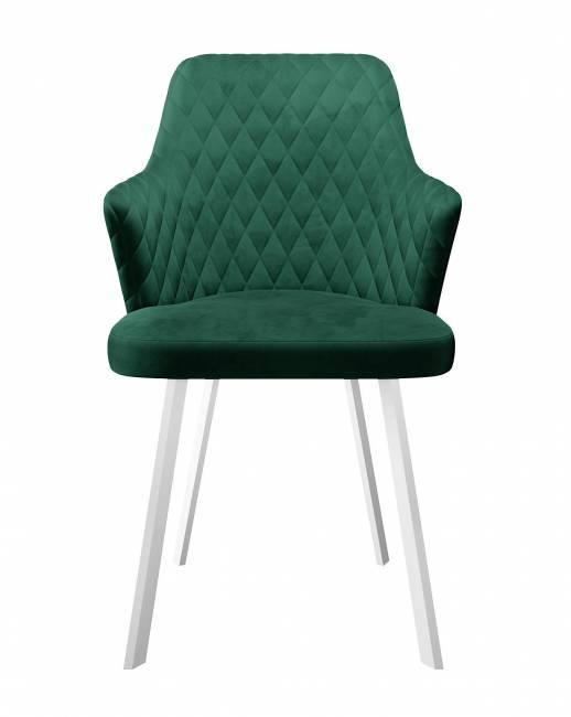 Стул DikLine 245 поворотный, К13 изумруд, ножки белые