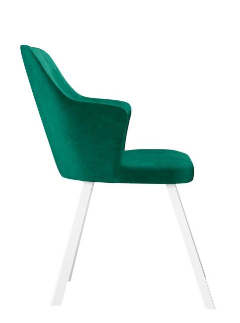 Стул DikLine 245 поворотный, К13 изумруд, ножки белые