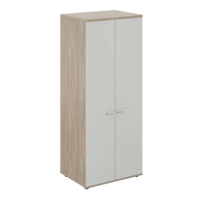 SG.825.OD.SH / Гардероб 800х600х1955, з.ст ЛДСП 16 мм / корпус: дуб темный; фасады: серый бархат