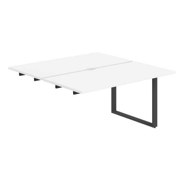 AG.122.WH.V.72.AN  / Секция рабочей станции 1400х1238х750  / профиль О-образный: 70х20 антрацит; столешница с вырезом: белый