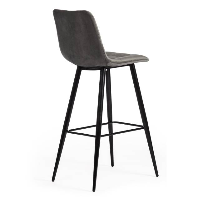Стул барный CHILLY (mod.7095б) ткань/металл, 53х44х104 см, высота до сиденья 76 см, серый barkhat 26/черный (Комплект из 2 шт.) серый ткань/металл