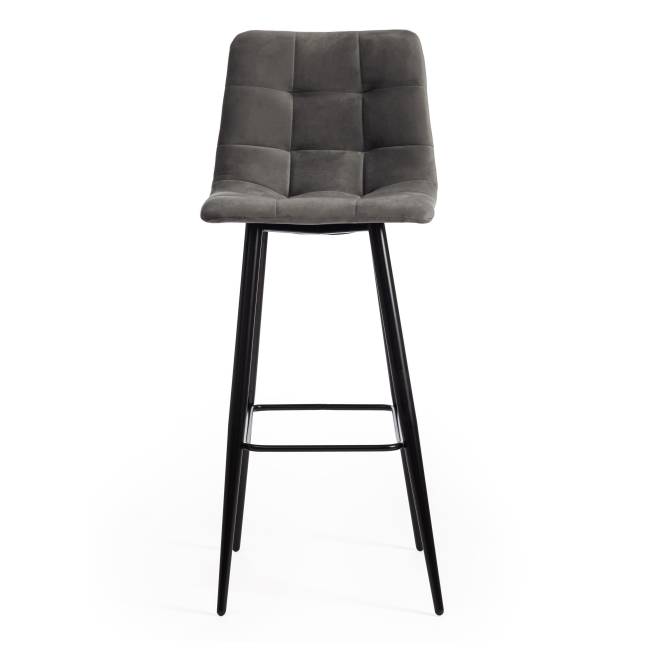 Стул барный CHILLY (mod.7095б) ткань/металл, 53х44х104 см, высота до сиденья 76 см, серый barkhat 26/черный (Комплект из 2 шт.) серый ткань/металл