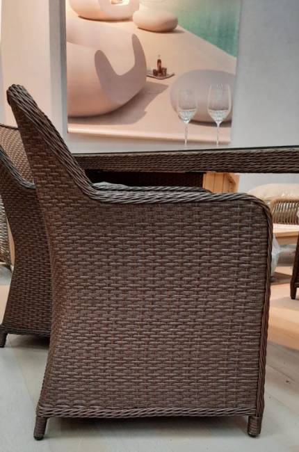 Кресло плетеное с подушками Barcelona светло-коричневый, бежевый 710х600х810 мм