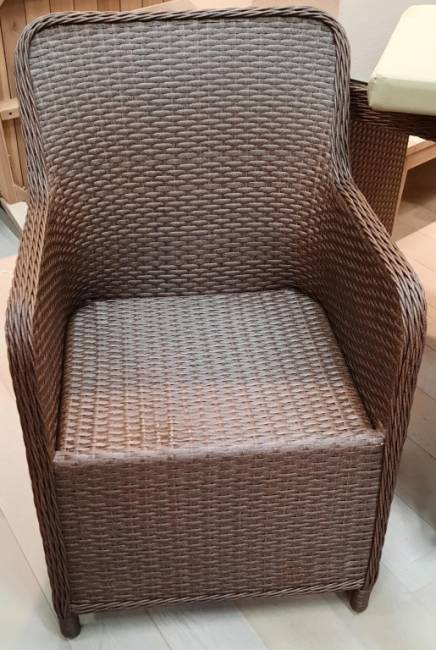 Кресло плетеное с подушками Barcelona светло-коричневый, бежевый 710х600х810 мм