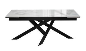 Стол DikLine EKX180, Керамика Белый глянец (К8/2), опоры черные (2 уп.)