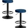 Набор 2 шт Табурет барный DOBRIN BRUNO BLACK, синий велюр (MJ9-117)