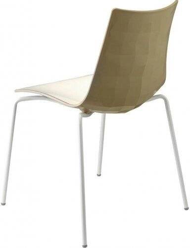 Стул пластиковый Zebra Bicolore 4 legs белый, тортора 550х520х830 мм
